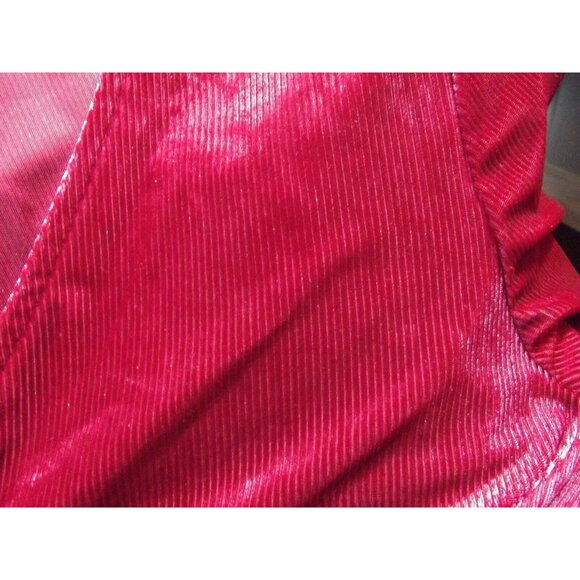 Express Wrap Blouse Womens XS Burgundy Red Velvet Ribbed Shirt tie top 0-2 NEW - Picture 5 of 14